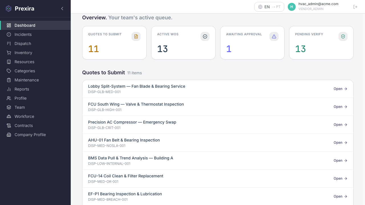 Vendor Admin Dashboard